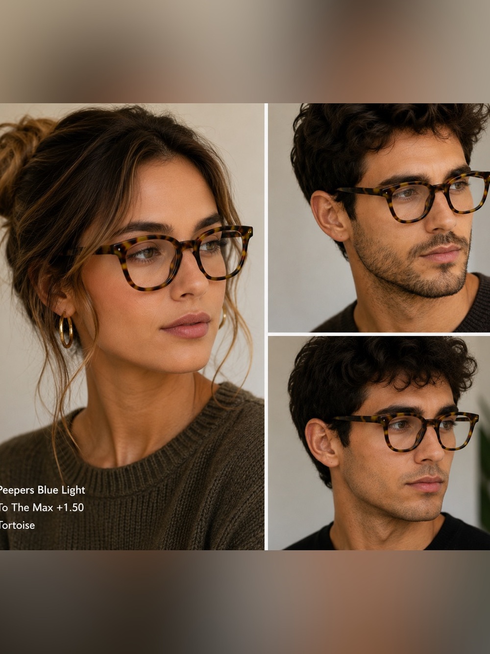 Peepers To The Max Blue Light Reading Glasses Tortoise +1.50 Unisex